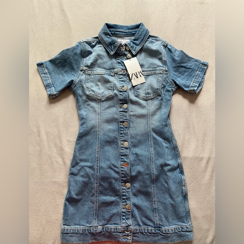 Denim Mini Dress Zara